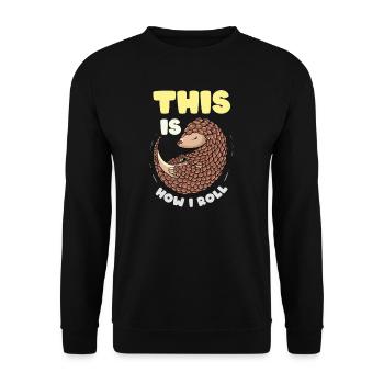 Schuppentier Pangolin Schuppen bedrohtes Tier - Unisex Pullover - Schwarz - Vorne - Alina (178cm) & Michal (187cm)