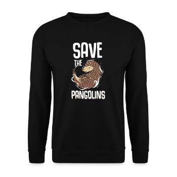Schuppentier Pangolin Schuppen bedrohtes Tier - Unisex Pullover - Schwarz - Vorne - Alina (178cm) & Michal (187cm)