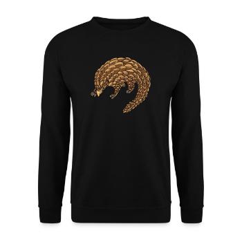 Schuppentier Pangolin Schuppen bedrohtes Tier - Unisex Pullover - Schwarz - Vorne - Alina (178cm) & Michal (187cm)