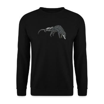 Schuppentier Pangolin Schuppen bedrohtes Tier - Unisex Pullover - Schwarz - Vorne - Alina (178cm) & Michal (187cm)