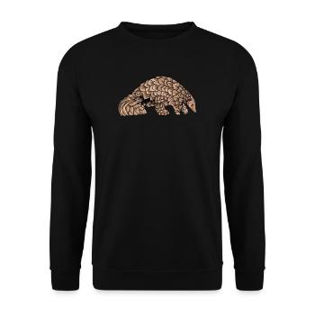 Schuppentier Pangolin Schuppen bedrohtes Tier - Unisex Pullover - Schwarz - Vorne - Alina (178cm) & Michal (187cm)
