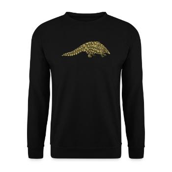 Schuppentier Pangolin Schuppen bedrohtes Tier - Unisex Pullover - Schwarz - Vorne - Alina (178cm) & Michal (187cm)
