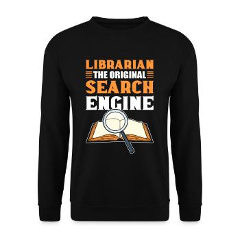 Librarian The Original Search Engine Book Lover - Unisex Pullover - Schwarz - Vorne - Alina (178cm) & Michal (187cm)