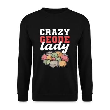 Crazy Geode Lady Mineral Collecting Ores - Unisex Sweatshirt - black - Front - Alina (178cm) & Michal (187cm)
