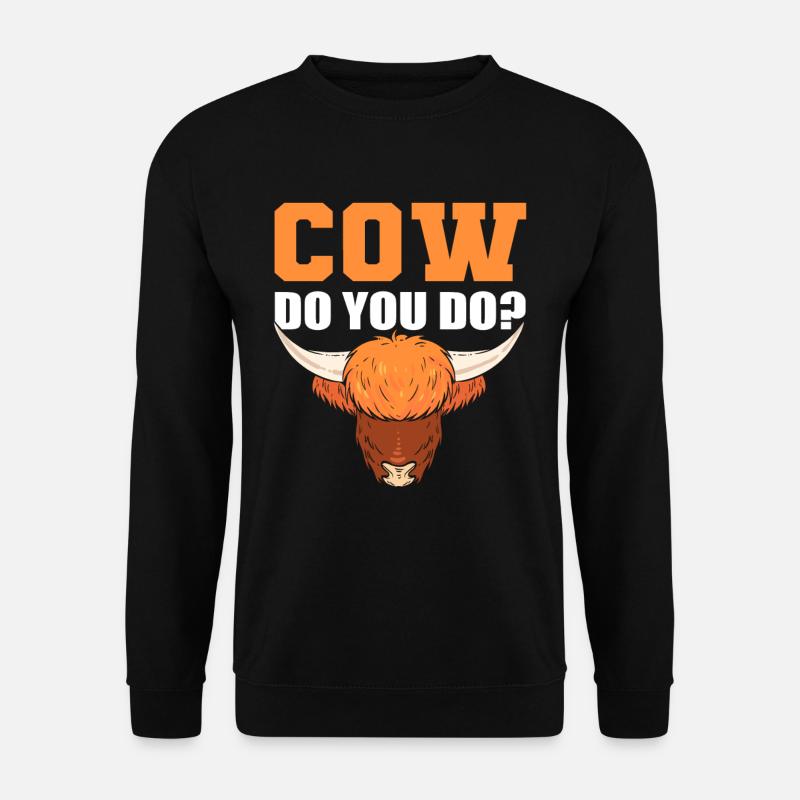Vache Faites-vous? Vache bovine Highland - Sweat-shirt Unisexe - noir