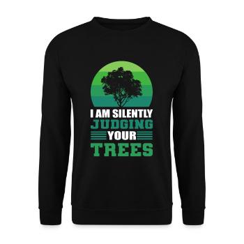 Arboriculteur bûcheron forestier forestier tronçonneuse Nat - Sweat-shirt Unisexe - noir - Devant - Alina (178cm) & Michal (187cm)