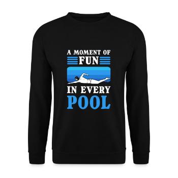 Un moment de plaisir dans chaque piscine d’eau de baignade - Sweat-shirt Unisexe - noir - Devant - Alina (178cm) & Michal (187cm)