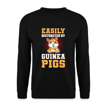 Easily Distracted By Guinea Pigs Guinea Pig - Unisex Pullover - Schwarz - Vorne - Alina (178cm) & Michal (187cm)