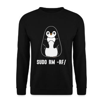sudo rm rf / Programmeur informatique Linux - Sweat-shirt Unisexe - noir - Devant - Alina (178cm) & Michal (187cm)