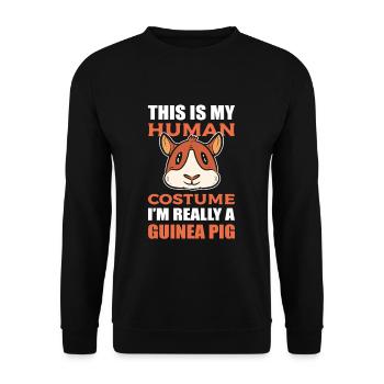 This is My Human Costume I'm Really a Guinea Pig - Unisex Sweatshirt - black - Front - Alina (178cm) & Michal (187cm)