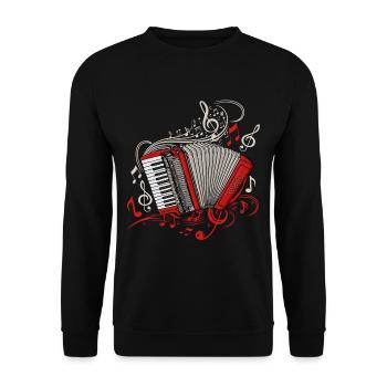 Accordéoniste Hommes Instrument de Musique Accordéon - Sweat-shirt Unisexe - noir - Devant - Alina (178cm) & Michal (187cm)