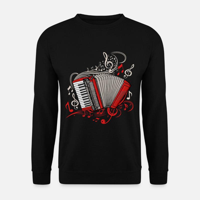 Akkordeon Spieler Männer Musikinstrument Akkordeon - Unisex Pullover - Schwarz