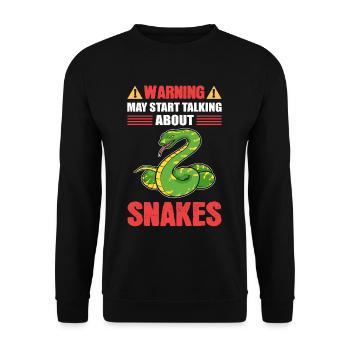 Warning May Start Talking About Snakes Snake - Unisex Sweatshirt - black - Front - Alina (178cm) & Michal (187cm)