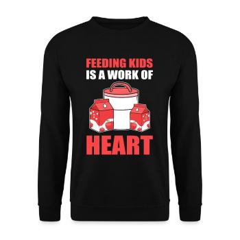 Feeding Kids Is A Work Of Heart Cafeteria Worker - Unisex Sweatshirt - black - Front - Alina (178cm) & Michal (187cm)