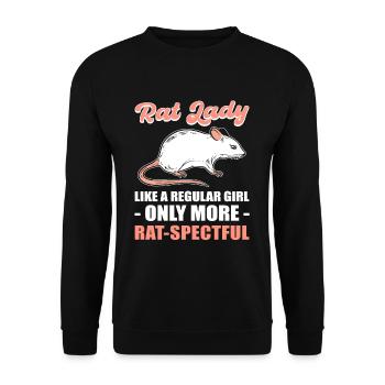 Rat Lady Comme une fille ordinaire seulement plus - Sweat-shirt Unisexe - noir - Devant - Alina (178cm) & Michal (187cm)