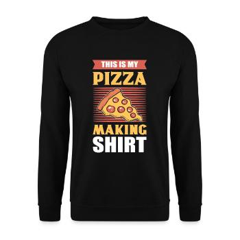 This Is My Pizza Making Shirt Pizza Backer - Unisex Sweatshirt - black - Front - Alina (178cm) & Michal (187cm)