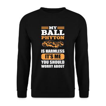 Mon python est un serpent exotique de reptile inoffensif - Sweat-shirt Unisexe - noir - Devant - Alina (178cm) & Michal (187cm)