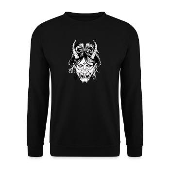 Geisha I Japan Mädchen Anime Motiv für Japanische - Unisex Pullover - Schwarz - Vorne - Alina (178cm) & Michal (187cm)