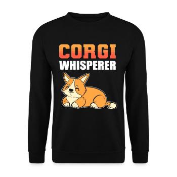 Corgi Whisperer Dog Lover Welsh Corgi - Unisex Sweatshirt - black - Front - Alina (178cm) & Michal (187cm)