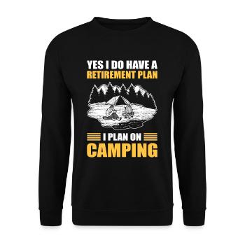 Oui J’ai un plan de retraite Je prévois camper - Sweat-shirt Unisexe - noir - Devant - Alina (178cm) & Michal (187cm)