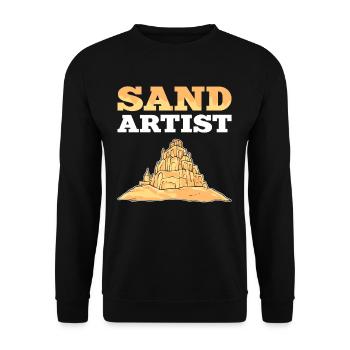Sand Artist Sand Art Sandcastle and Sand Sculpture - Unisex Pullover - Schwarz - Vorne - Alina (178cm) & Michal (187cm)