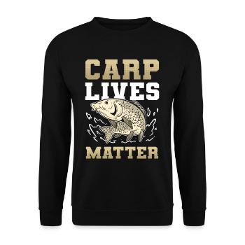 Carp Lives Matter Carp Fishing Fish Hunting - Unisex Sweatshirt - black - Front - Alina (178cm) & Michal (187cm)