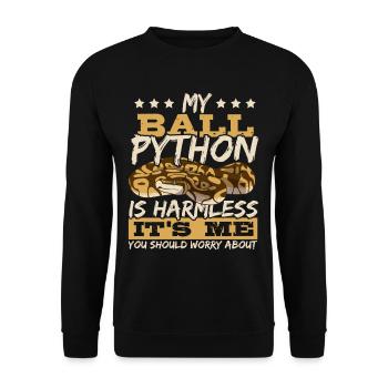 Mon python est un serpent exotique de reptile inoffensif - Sweat-shirt Unisexe - noir - Devant - Alina (178cm) & Michal (187cm)