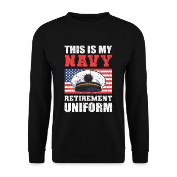 This Is My Navy Retirement Uniform U.S. Military - Unisex Sweatshirt - black - Front - Alina (178cm) & Michal (187cm)