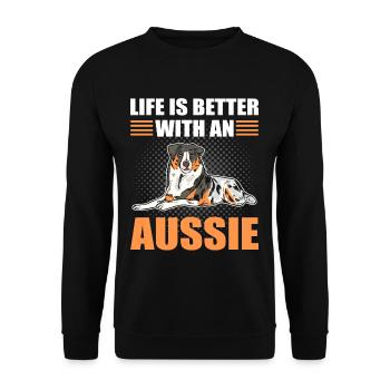 Life Is Better With an Aussie Australian Cattle - Unisex Sweatshirt - black - Front - Alina (178cm) & Michal (187cm)