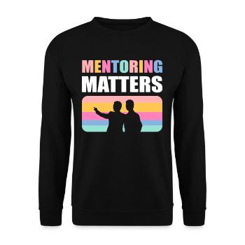 Mentoring Matters Coach Mentor Motivational - Unisex Pullover - Schwarz - Vorne - Alina (178cm) & Michal (187cm)