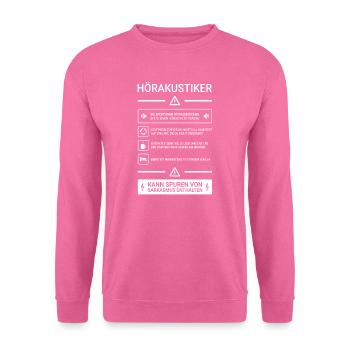 Hörakustiker I Akustiker Motiv für - Unisex Pullover - Pink - Vorne
