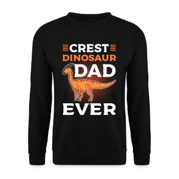 Crest Dinosaur Papa Ever Parasaurolophus Dinosaure - Sweat-shirt Unisexe - noir - Devant - Alina (178cm) & Michal (187cm)