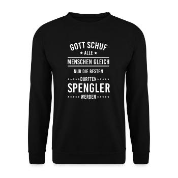 Spengler I Installateur Blech Handwerker Motiv für - Unisex Pullover - Schwarz - Vorne - Alina (178cm) & Michal (187cm)