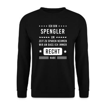 Spengler I Installateur Blech Handwerker Motiv für - Unisex Pullover - Schwarz - Vorne - Alina (178cm) & Michal (187cm)