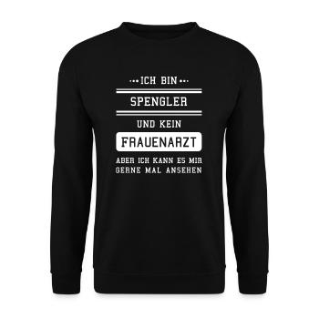 Spengler I Installateur Blech Handwerker Motiv für - Unisex Pullover - Schwarz - Vorne - Alina (178cm) & Michal (187cm)