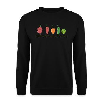 Chili Jalapenos Habaneros Carolina Reaper - Unisex Pullover - Schwarz - Vorne - Alina (178cm) & Michal (187cm)
