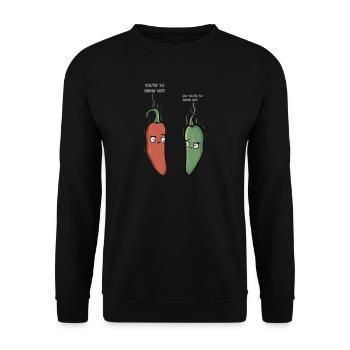 Chili Jalapenos Habaneros Carolina Reaper - Unisex Sweatshirt - black - Front - Alina (178cm) & Michal (187cm)