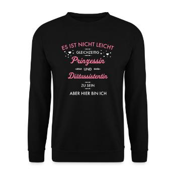 Prinzessin und Diätassistentin I Diät Motiv für - Unisex Pullover - Schwarz - Vorne - Alina (178cm) & Michal (187cm)