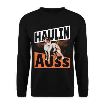 Haulin Auss Aussie Australian Cattle Dog - Unisex Sweatshirt - black - Front - Alina (178cm) & Michal (187cm)