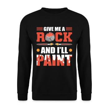 Donnez-moi une pierre et je peindrai de la peinture rupestre - Sweat-shirt Unisexe - noir - Devant - Alina (178cm) & Michal (187cm)