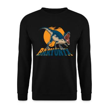 Baryonyx Dino Dino Dinosaurier Saurier Fleischfres - Unisex Pullover - Schwarz - Vorne - Alina (178cm) & Michal (187cm)