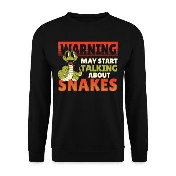 Warning May Start Talking About Snakes Snake - Unisex Sweatshirt - black - Front - Alina (178cm) & Michal (187cm)