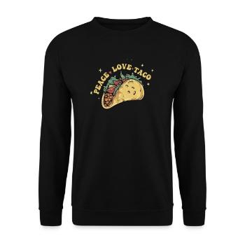 Taco Mexikanische Essen Mexico Tortilla Burrito - Unisex Pullover - Schwarz - Vorne - Alina (178cm) & Michal (187cm)