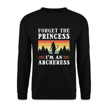 Forget the Princess I'm An Archeress Archery - Unisex Sweatshirt - black - Front - Alina (178cm) & Michal (187cm)