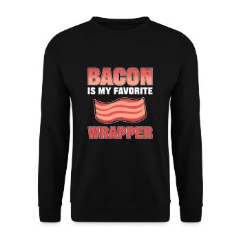 Bacon Is My Favorite Wrapper Bacon Meat BBQ - Unisex Sweatshirt - black - Front - Alina (178cm) & Michal (187cm)