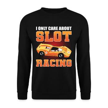 I Only Care About Slot Car Racing Slotcar Racing - Unisex Pullover - Schwarz - Vorne - Alina (178cm) & Michal (187cm)