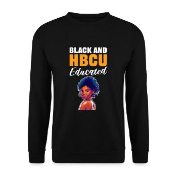 Black And HBCU Educated History Historical - Unisex Pullover - Schwarz - Vorne - Alina (178cm) & Michal (187cm)