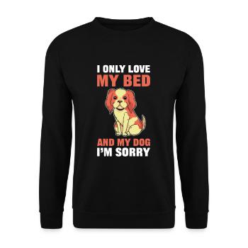 Je n’aime que mon lit et mon chien Je suis désolé propriétaire du chien - Sweat-shirt Unisexe - noir - Devant - Alina (178cm) & Michal (187cm)