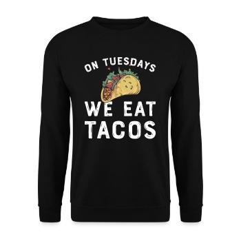 Taco Mexican Food Mexique Tortilla Burrito - Sweat-shirt Unisexe - noir - Devant - Alina (178cm) & Michal (187cm)
