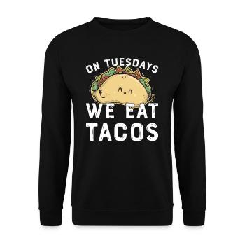 Taco Mexican Food Mexique Tortilla Burrito - Sweat-shirt Unisexe - noir - Devant - Alina (178cm) & Michal (187cm)